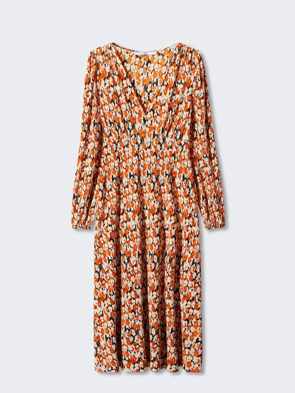 mango Printed Floral Textured Dress